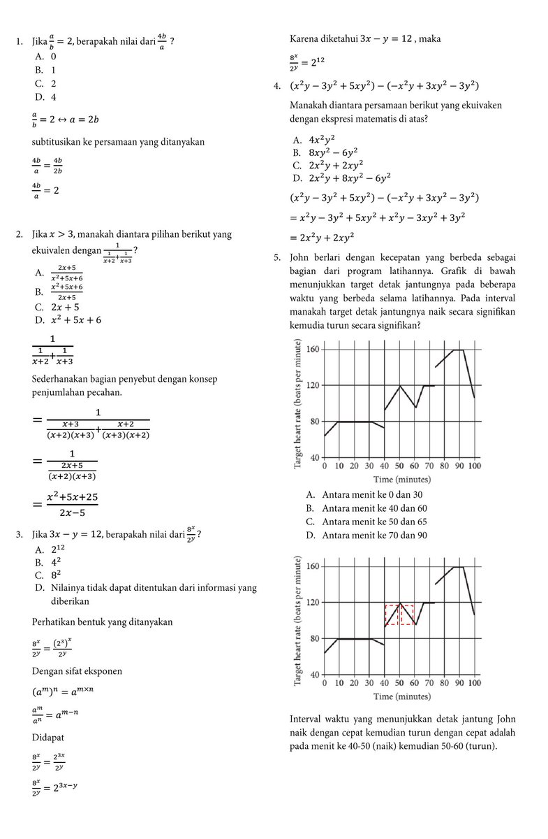 nakamatika's tweet photo. 🚨🚨UTBK 2023🚨🚨

📝Penalaran Matematika Part 1.2📝

Versi translasi dari part 1 yang udah dipost sebelumnya, udah dilengkapi pembahasan tentunya👌
Terinspirasi dari subtes Math pada SAT (Scholastic Aptitude Test).

#studytwt #ambistwt https://t.co/xFdbiem8ag