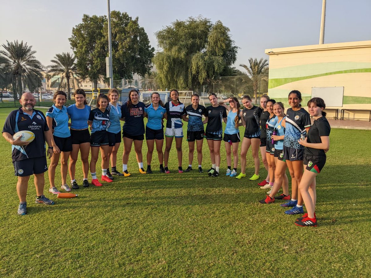 BSAKsports's tweet photo. Early mornings this week for our pre season training camp for the U19 girls rugby team. Preparations for @Dubai7s well under way with a tough contact session with @JulianBrammer #onlyatbsak #womensrugby https://t.co/j9Cex8E7DT
