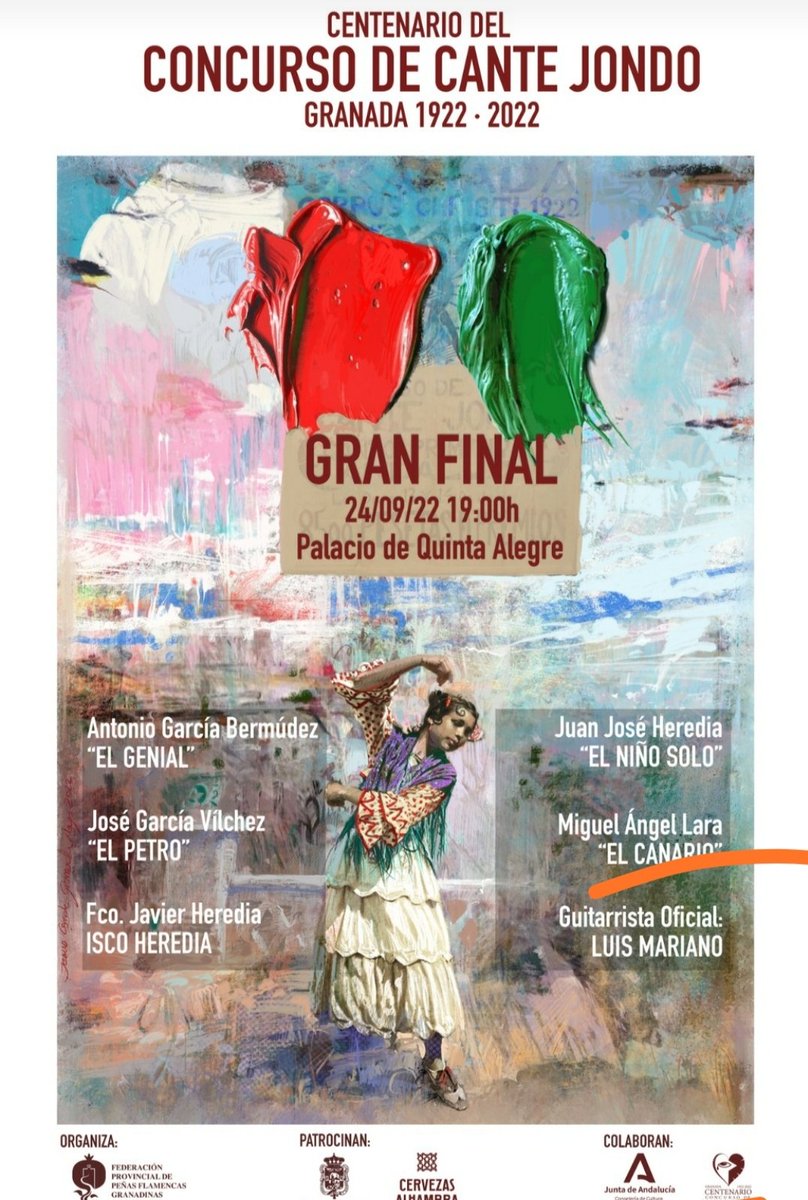 Gran final Concurso de cante jondo Granada 1922-2022:
A Juan José Heredia y a Miguel Ángel Lara pudimos verlos en nuestra peña, tan cerca, tan cerca que con la punta de nuestros dedos casi tocábamos sus almas