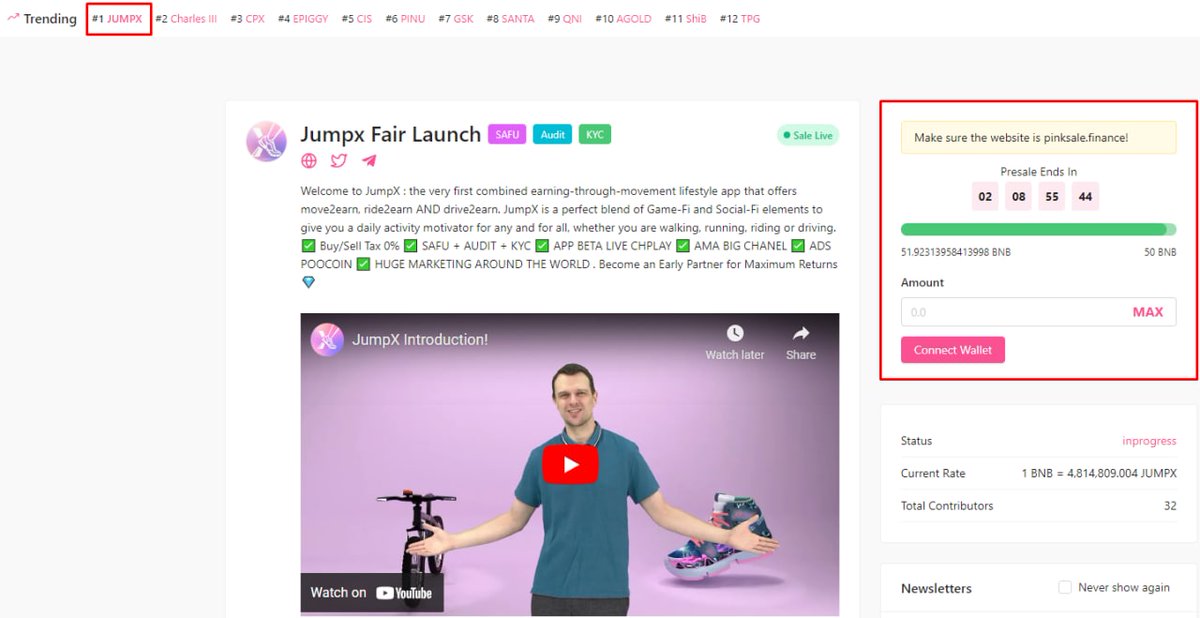 JumpxRun's tweet image. 🔥 We are happy to announce that: 

🏆 Only after about 1 hour of live sale, JUMPX Softcap has been filled. The presale event is still going on for more than 2 days, everyone can join it

🎯 Presale Link: pinksale.finance/launchpad/0x52…

Download now at: play.google.com/store/apps/det…