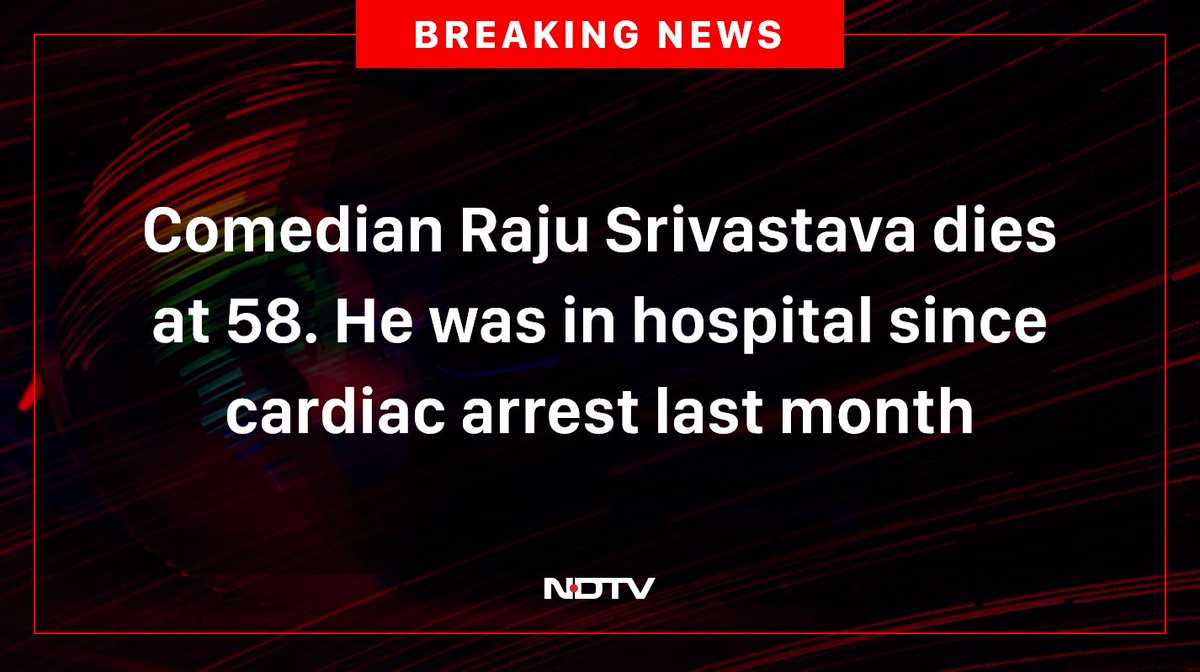 ndtv's tweet photo. #RajuSrivastava https://t.co/8mEGBfkwGq