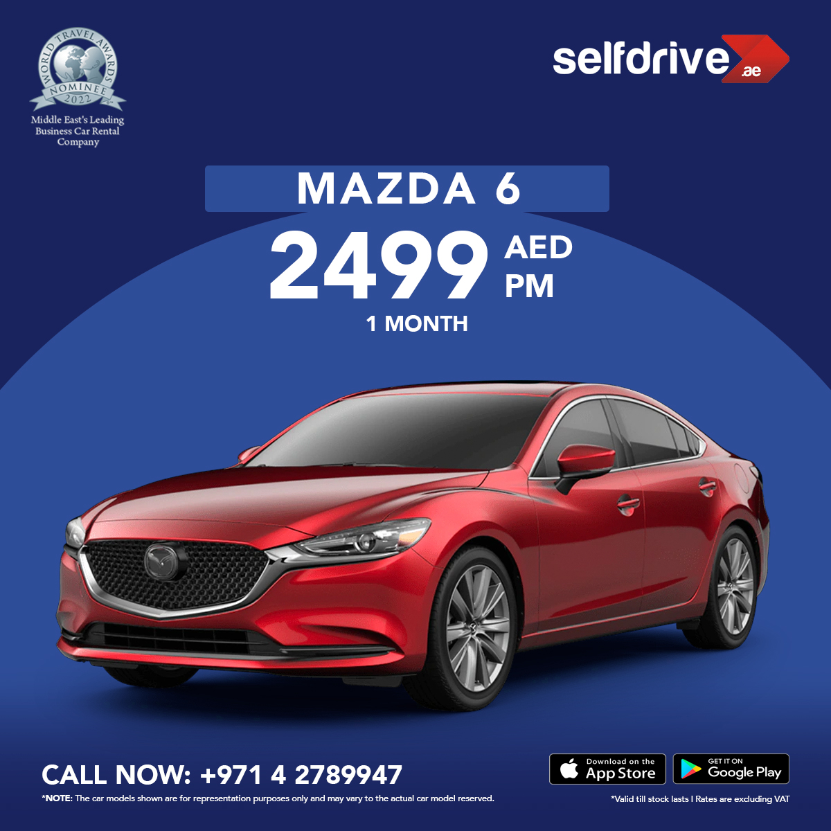 SelfDriveUae's tweet photo. βMazda 6 for just AED 2499, get the best summer offer exclusively from Selfdrive!
Call: +971 4 2789947 (9am-6pm)
Web: https://t.co/TMdgDBegoW
To Download the App - https://t.co/kAcWt0d42D
#Mazda6 #Mazda #carrentals #Dubai #Abudhabi #Sharjah #UAE #selfdrivecars #microlease https://t.co/4N22o6lfLZ