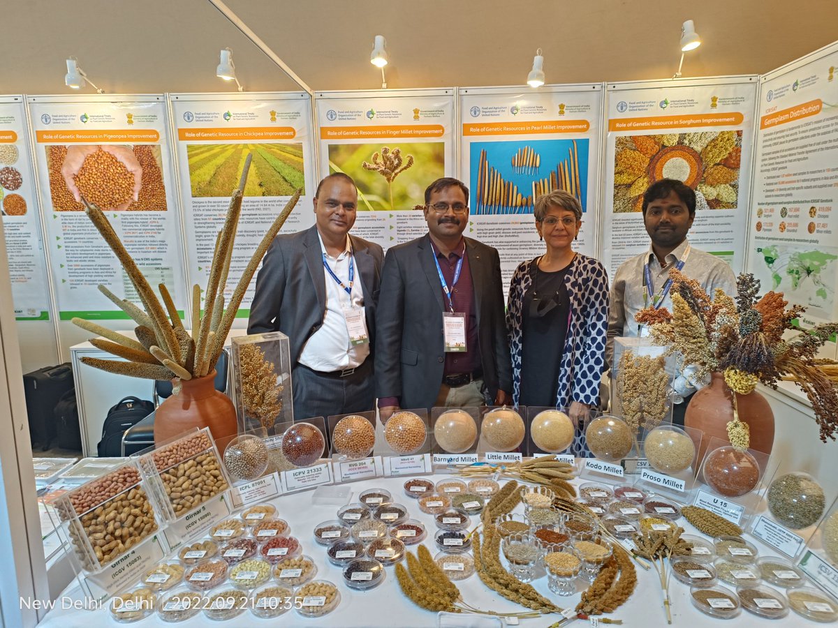 Ms Shalini Bhutani, National Consultant, Agrobiodiversity - Law & Policy, #FAO visited @GenebankICRISAT stall at the  #ITPGRFA @FAO @planttreaty  ninth Governing Body #GB9 meeting #India. 
@ICRISAT @CropTrust