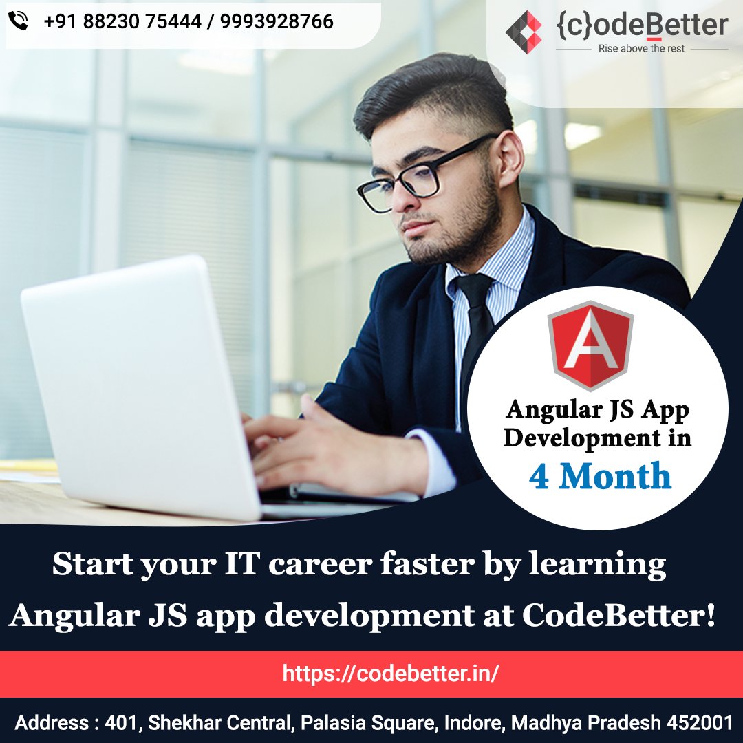 codebetterindia's tweet photo. Join #CodeBetter and start your IT career faster!

#softwareDeveloper #success #ReactJS #QA #placement #softwareengineer #iOS #iOSDeveloper #iOSAppDeveloper #Jobseekers #experience #certification #internship #Indore #OnJobTraining #jobsInIndore #iOSTraining #iphoneappdeveloper https://t.co/lpNhz2QoVN