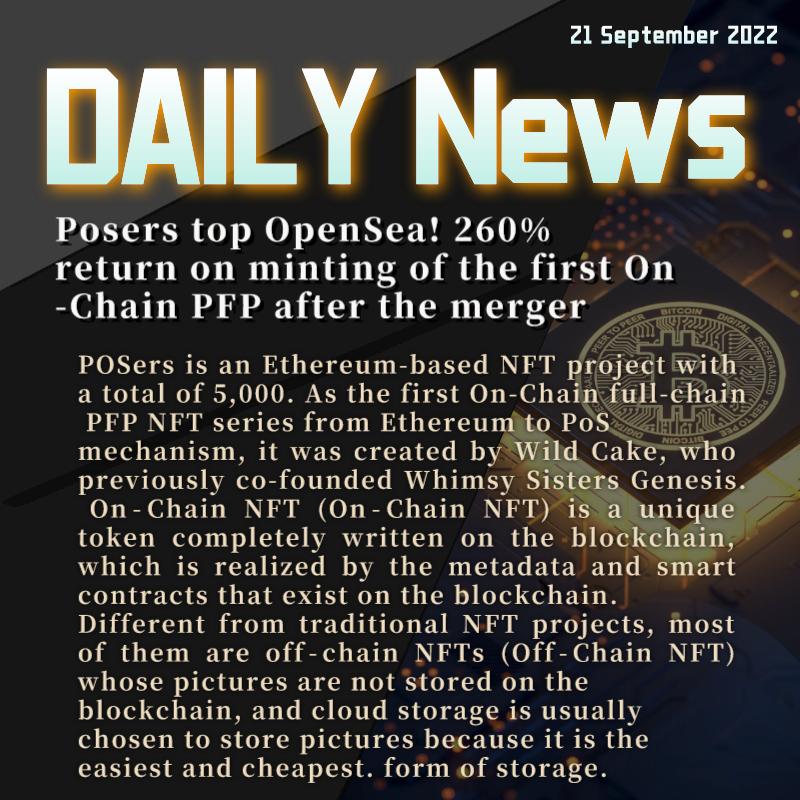 Posers top OpenSea! 260% return on minting of the first On-Chain PFP after the merger

✅ Follow 
<a href="/thesecurecrypto/">Secure Crypto</a> 

#EthereumMerge #NFT #OpenSeaNFT