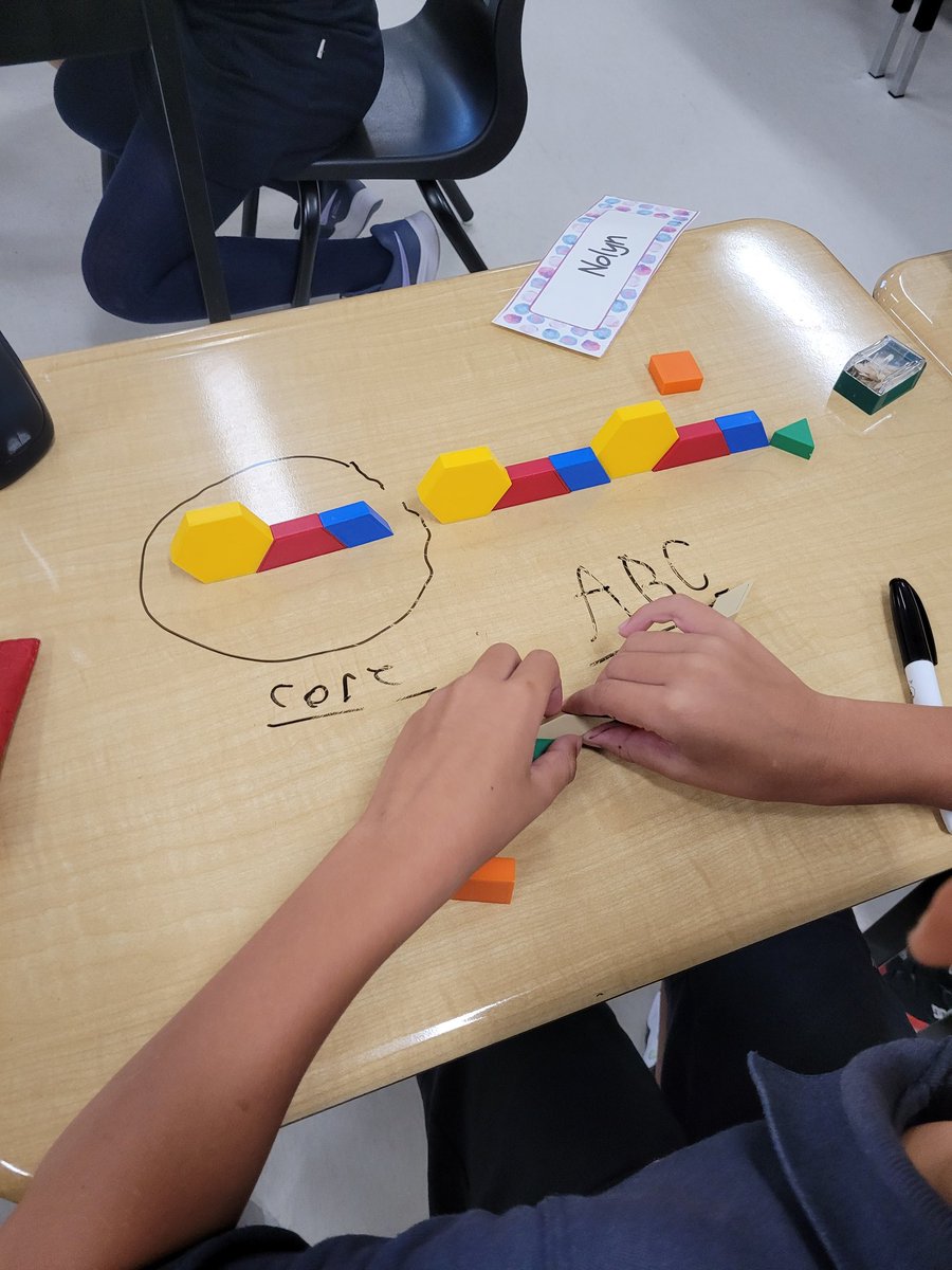 Ss were making and extending patterns, circling the core and describing their attributes.