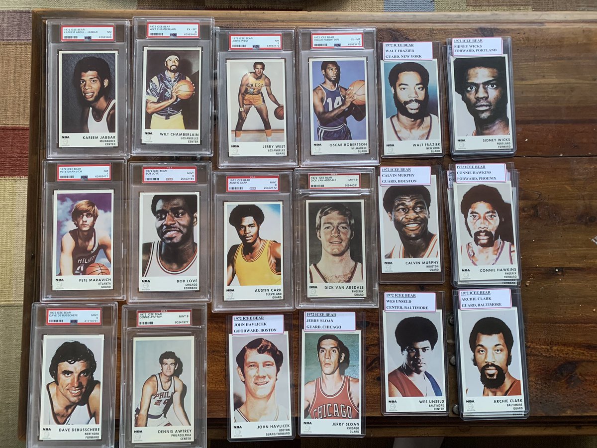 One of my first purchases I made getting back into the hobby several years ago was a 1972 Icee Bear basketball set from the original owner - risky at the time and I probably overpaid but what a cool set that feels like it will preserve over time <a href="/CardPurchaser/">Card Purchaser</a> <a href="/natsturner/">Nat Turner</a> _ <a href="/NBA/">NBA</a>