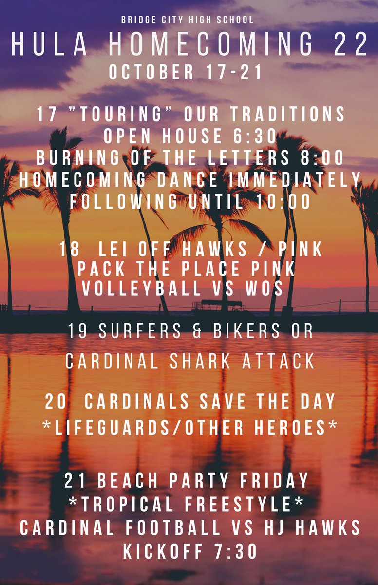 HOCO 22 Court Noms are OPEN‼️ 9-10-11 Nominate 4 to represent your class 12 Nominate 8 - Noms Close Friday Lunch - Final Ballot - NEXT WEEK‼️ tallyspace.com/vote/bridgecit… - HINT: Have a bunch of 0s in your ID #? Use numbers after - example:  000976 login 976