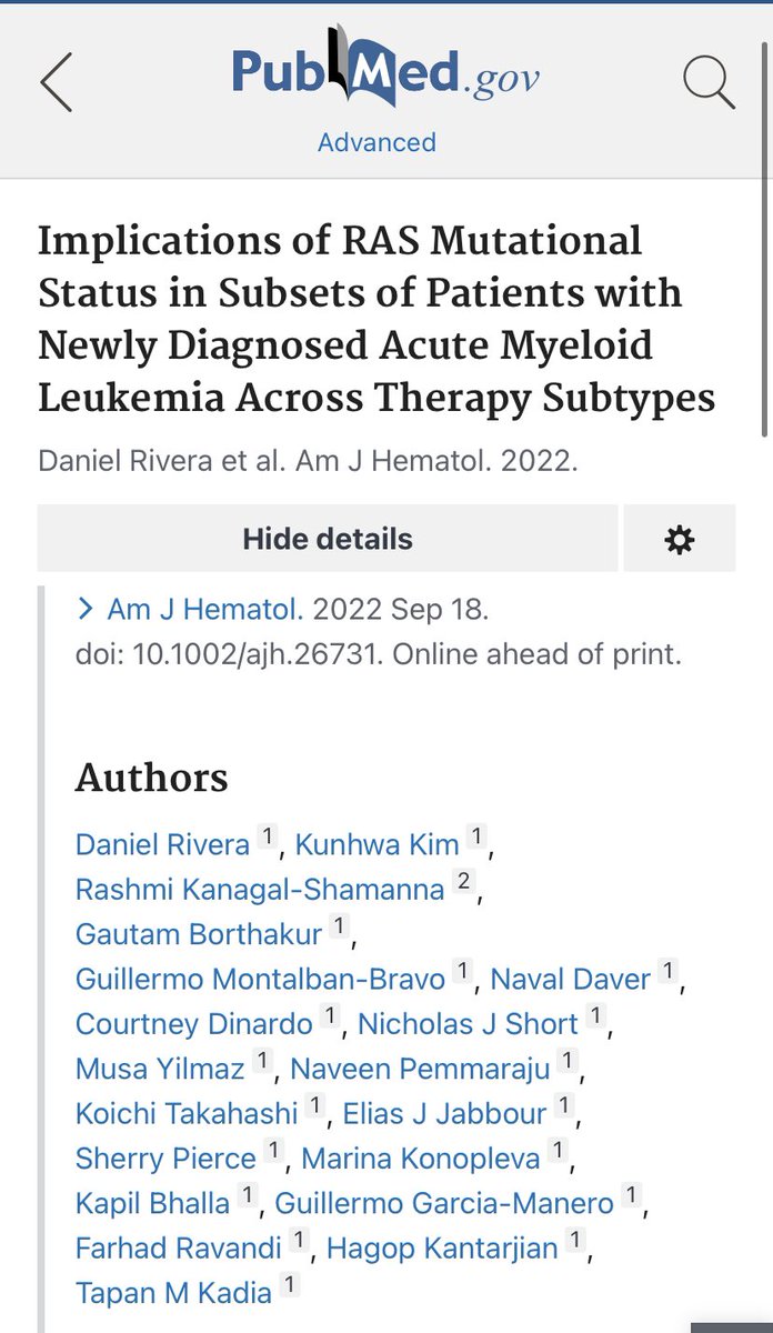 doctorpemm's tweet photo. Special Kudos to our  Prof .@TapKadia for 10 years+ focus on clinical elucidation of #RASmutations in patients with AML 👏🏽 🙏🏾 | https://t.co/gdRDf2G8Ex &amp; https://t.co/BDRYJkbK0f || #leusm https://t.co/NQg1vSbxuq