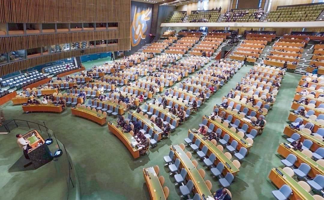 krizzy_kalerqui's tweet photo. When Marcos Jr.  spoke at the UN Gen. Assembly, almost all of the seats were empty. 😬

No amount of propaganda and fake news could improve his family image abroad. World leaders knows. https://t.co/Zt3VELOhrW