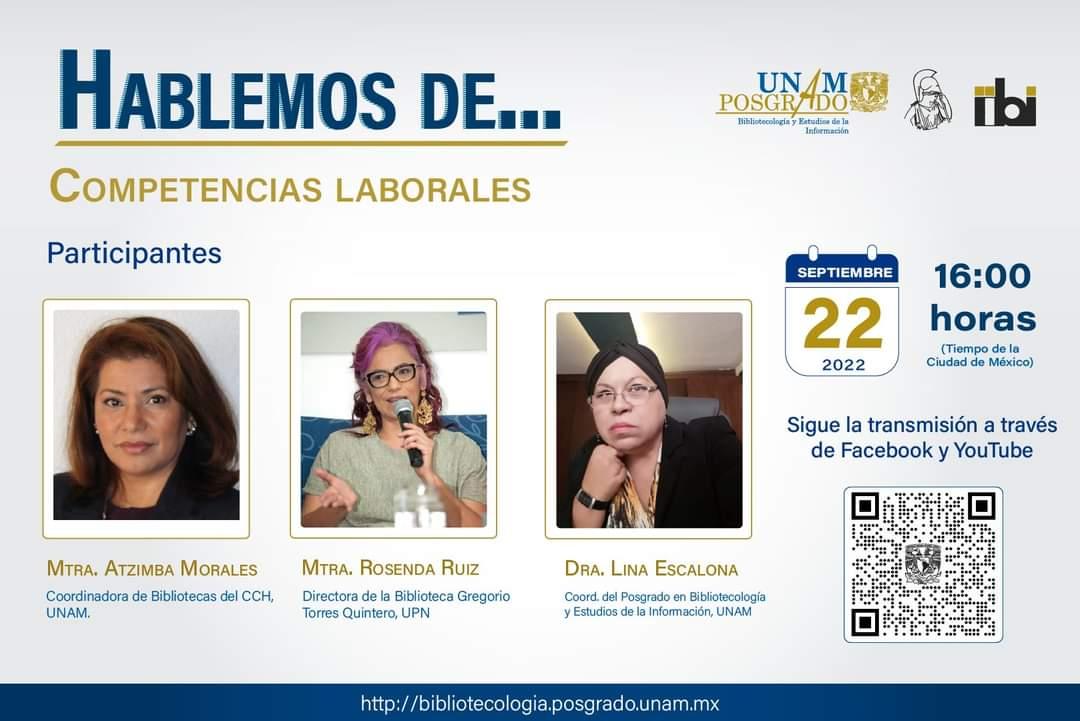 FIKM19's tweet photo. 🗣️"Hablemos de..." En esta ocasión sobre Competencias Laborales.

Por:
⭐Mtra. Rosa Atzimba Morales Monro
 ⭐Mtra. Rosenda Ruiz Figueroa

Este jueves 22 de septiembre, a las 16:00 horas a través de:
↘️
https://t.co/RgDgUVwqQn
https://t.co/kdX3uCXBe8

¡Te esperamos! https://t.co/qTPfa39MuB