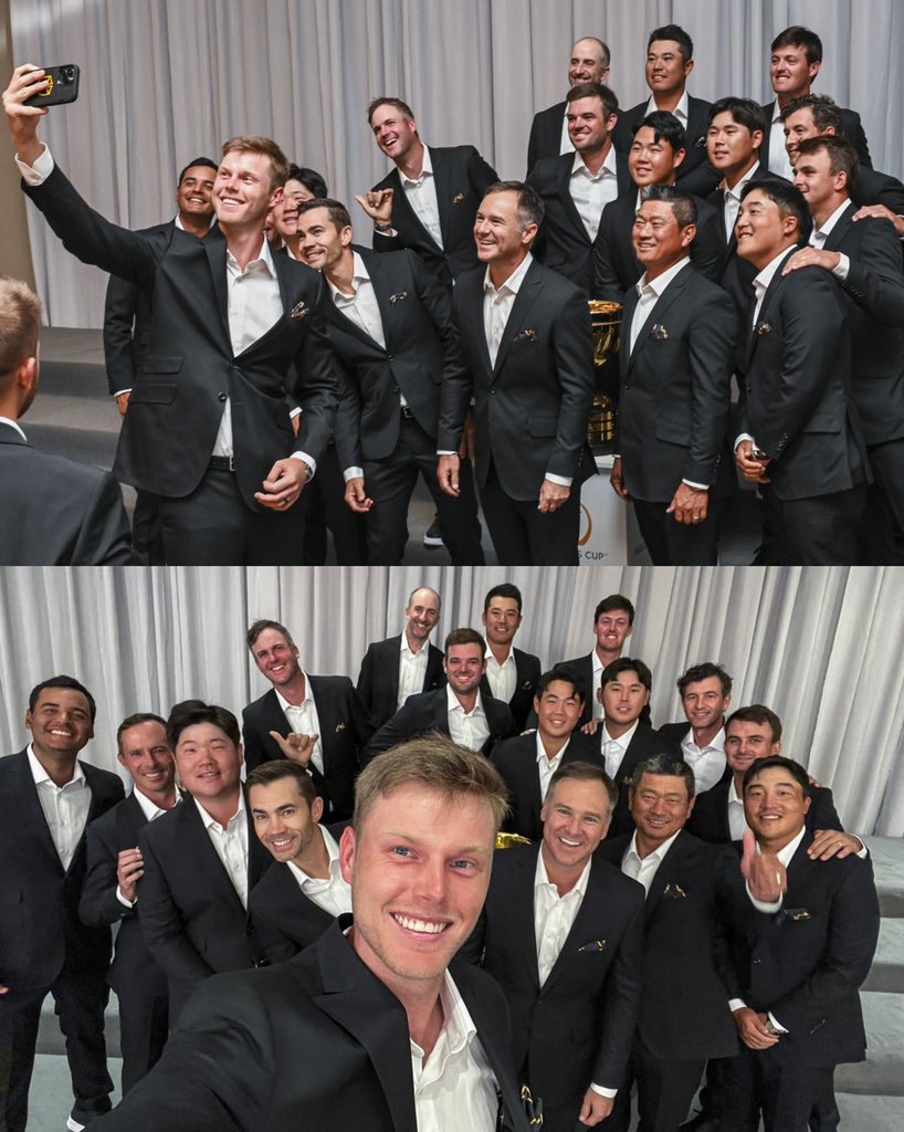 IntlTeam's tweet photo. Squad selfie 🤳

#IntlTeam #PresidentsCup https://t.co/EoqlNeq1RC