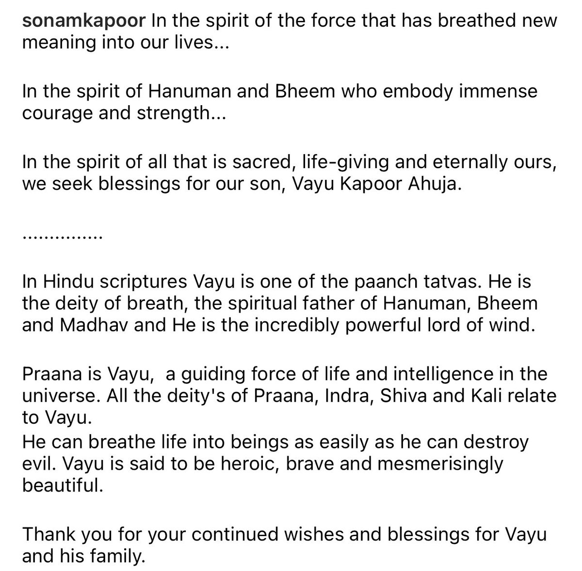 Sonam and Anand introduce their baby boy and reveal his name: Vayu Kapoor Ahuja.  Sonam also shared the reason and the meaning behind baby Vayu’s name. ❤️❤️❤️ #SonamKapoor #SonamKapoorAhuja #AnandAhuja #VayuKapoorAhuja