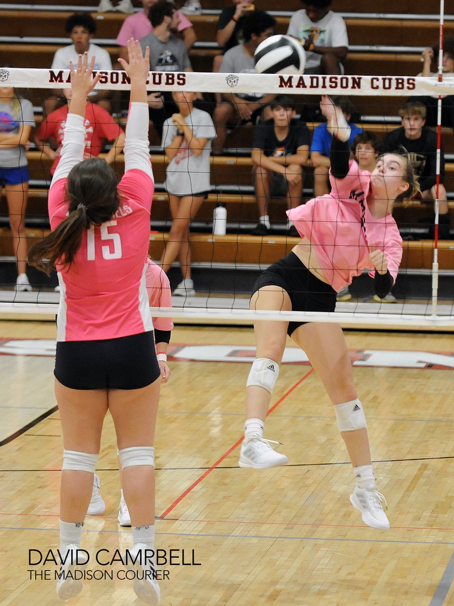CampbellSports's tweet photo. Madison defeated Southwestern in 3 sets in the annual Dig Pink Cancer Awareness game. (Madison Courier Photos) https://t.co/ajzdgHZUJS