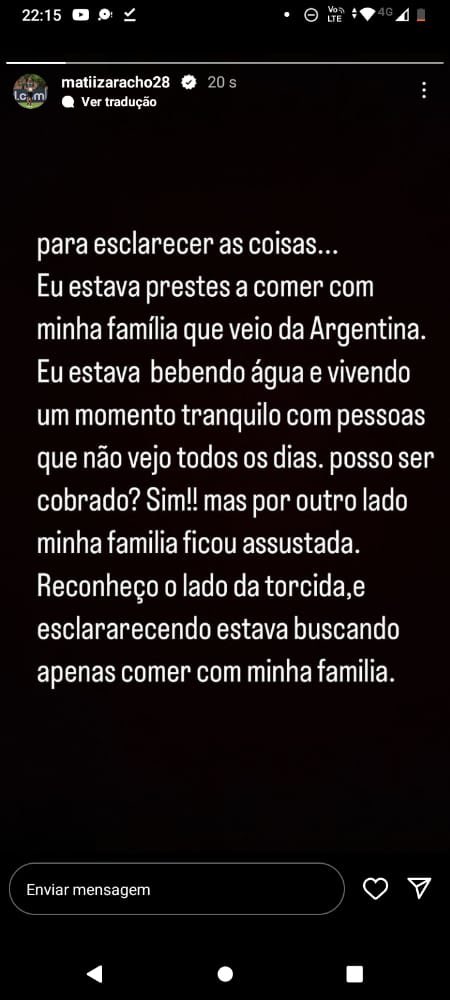 BlogBeaGalo's tweet image. Zaracho fez pronunciamento em seu Instagram: