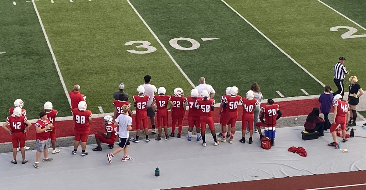 JuniorRedhawk's tweet photo. Nothing like TUESDAY NIGHT LIGHTS with the @GoshenJrHigh 8th grade football team vs @nridgeathletics @NRRaiderFB on the @GoshenRedHawks
@goshenprincipal
field! Boys played their hearts out & left everything on the field but came up short 30-39.
#letsbuildonthis
@GoshenSchools https://t.co/xMHfjTvk2Y