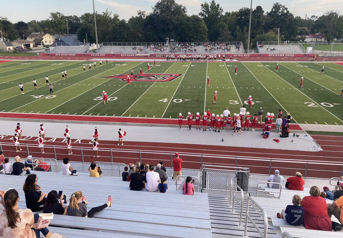JuniorRedhawk's tweet photo. Nothing like TUESDAY NIGHT LIGHTS with the @GoshenJrHigh 8th grade football team vs @nridgeathletics @NRRaiderFB on the @GoshenRedHawks
@goshenprincipal
field! Boys played their hearts out & left everything on the field but came up short 30-39.
#letsbuildonthis
@GoshenSchools https://t.co/xMHfjTvk2Y
