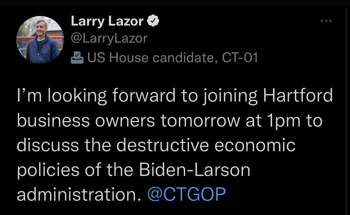 ctblogger's tweet photo. Since Hartford is my old stumping ground, while this event is happening, I challenge people walking on Trumbull Street if they can pick Larryβs face out of a lineup. #Larrywho #ctpolitics #nothingtoseeheremovealong https://t.co/gK2L4iNHDH
