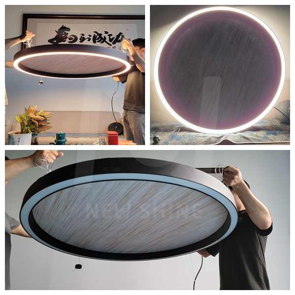 HuangBerry54's tweet photo. 1200mm/47.2" direct and indirect ring light with wood texture of acoustic version is in production. It is different from you've ever seen. Would you want to try?
#architecturallightingsolutions #circularlights #roundachitecturallighing #ringlights #circlelights #acousticlight https://t.co/m5Aa5lo6Kq