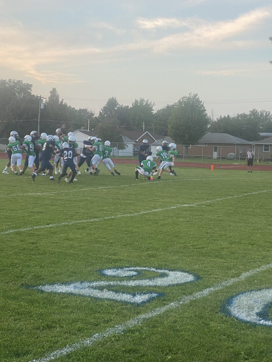 Our modified squad took down Lackawanna today, 8-7. Cole Walton scored on a QB sneak late in the 4th quarter and Brayden Anderson kicked the extra point to seal the victory. Anderson and Hunter Harden each had an interception on defense. Owen Muggleton also played well on D.