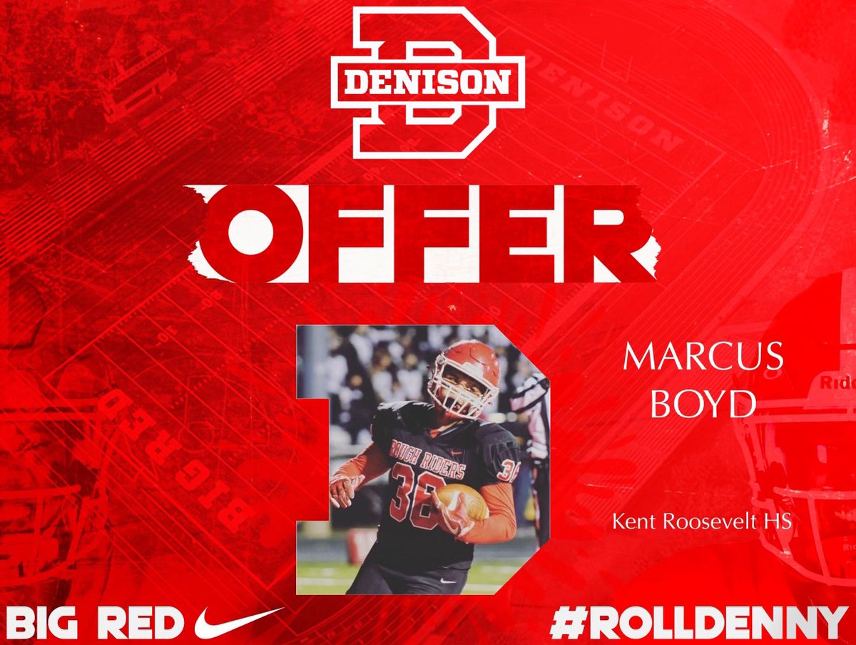 After a great phone call tonight with <a href="/coachhatem/">Jack Hatem</a>, I am blessed and honored to announce that I have received an offer to play college football at Denison University! I thank my friends, my family, teammates and coaches for helping me reach this lifelong goal of mine. <a href="/DUFootball/">Denison Football</a>