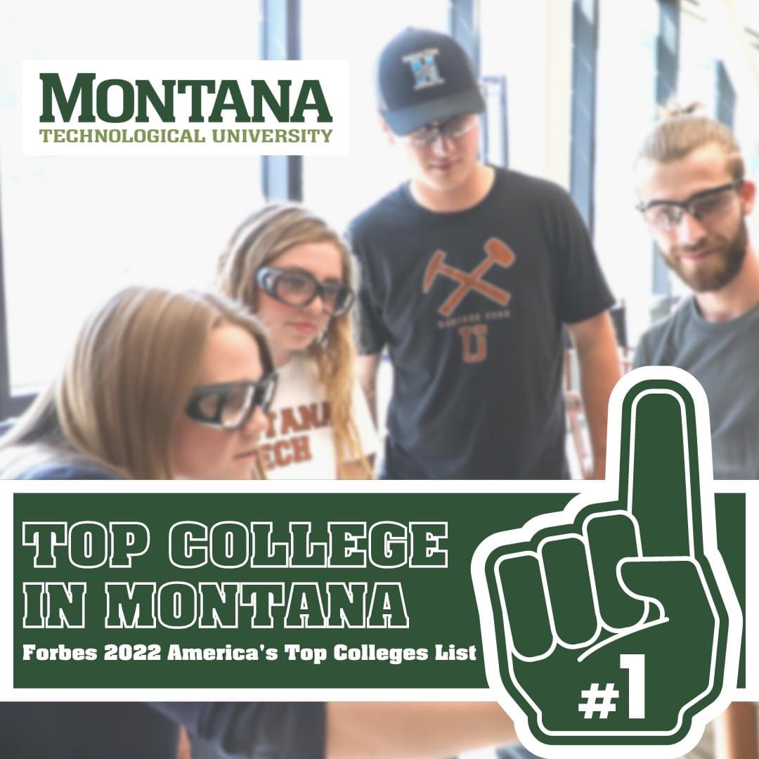 montana_tech's tweet photo. ⚒📚 WE’RE NUMBER 1 📚⚒

Montana Technological University ranked highest in state on Forbes 2022 America's Top Colleges List.

#RollDiggs #DeterminedDoers #BestInTheState https://t.co/Xf8rueoVjr