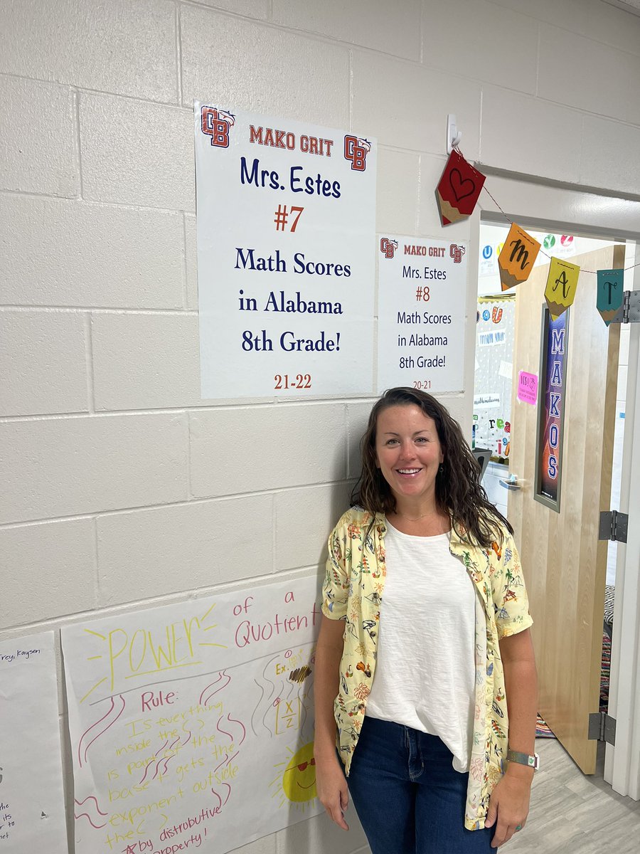 We continue to highlight our teachers and their outstanding accomplishments on the 21-22 ACAP assessment. Today we recognize Mrs. Ellen Estes. Mrs. Estes’s dedication to her students has resulted in back to back top ten rankings for 8th Grade Math scores in the state of Alabama.