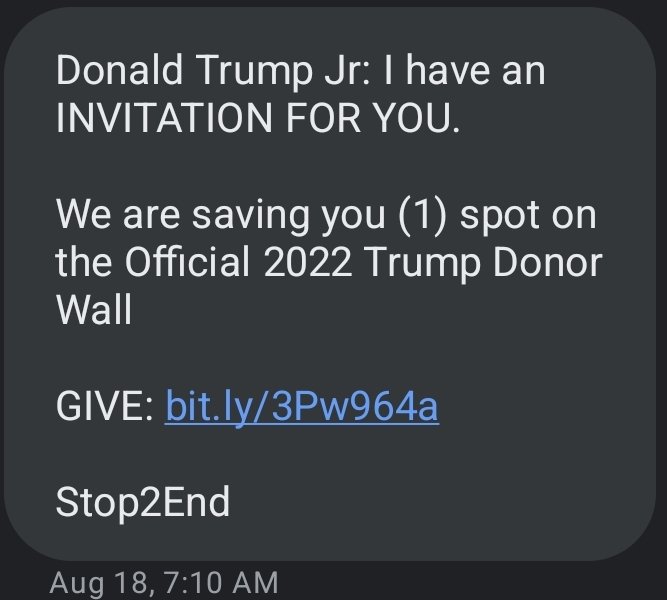 adamlanghals's tweet photo. Messages come from the whole family, Donald, Don Jr, Eric, Ivanka. https://t.co/qJnl4x3wIa
