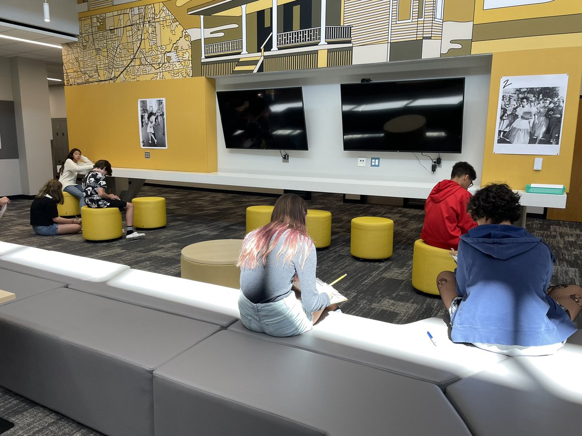 Connecting the power of primary and secondary sources today 🤓 Love our flexible learning spaces <a href="/ETMSbison/">East Trails Middle School</a>