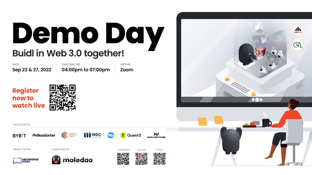 moledao_io's tweet photo. It's been a long journey since we announced our Demo Day in August!

Check out this article with all the information on all participating projects, judges, sponsors and more! 👇

https://t.co/dsGf5pBu8G https://t.co/8lLytnIavG
