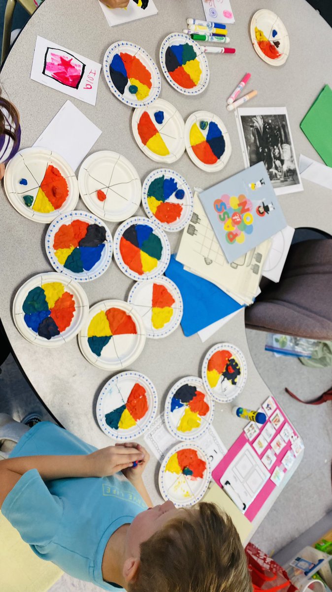 Ms_MHumphrey's tweet photo. Mixing colours is by far the most fun science unit EVER! Check out our plasticine colour wheels ❤️🧡💛💚💙💜 Can’t wait to see where this takes us! #wearecbe #gradeone  @mckenzie_lake https://t.co/Cwoi9HfE4l