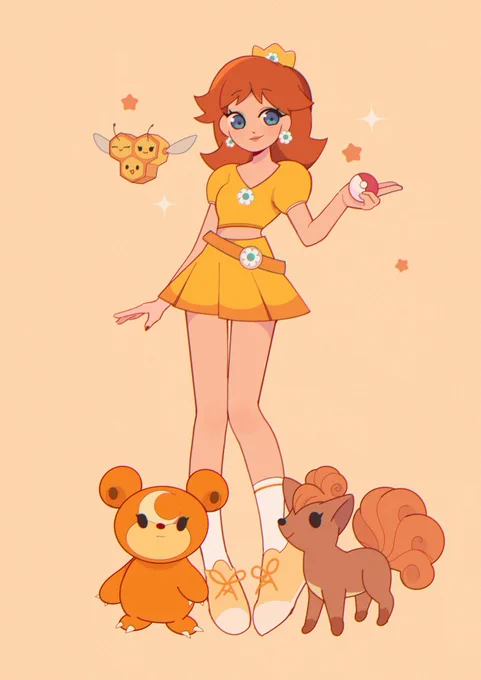 Princess Peach, Rosalina and Daisy as Pokemon trainers  #nintendo 