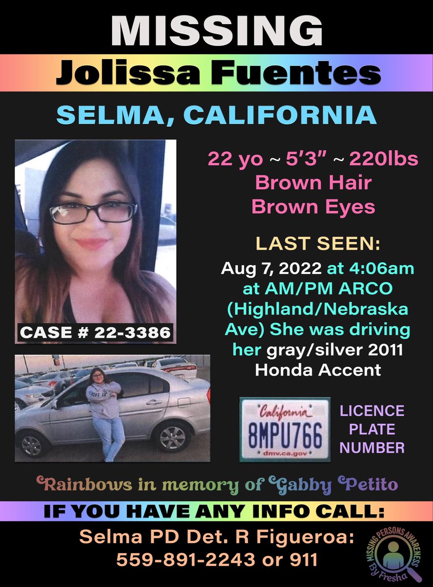 iamlegacy23's tweet photo. #jolissafuentes | Has been missing since August 7. LE hasn’t give an update in a month. Her family are desperate for answers. She deserve the same advocacy &amp; attention as other cases. Let’s share widely. #LetsBringThemHome #FindJolissa

Flyer by: @MPA_ByFresha https://t.co/lEZyljeReB