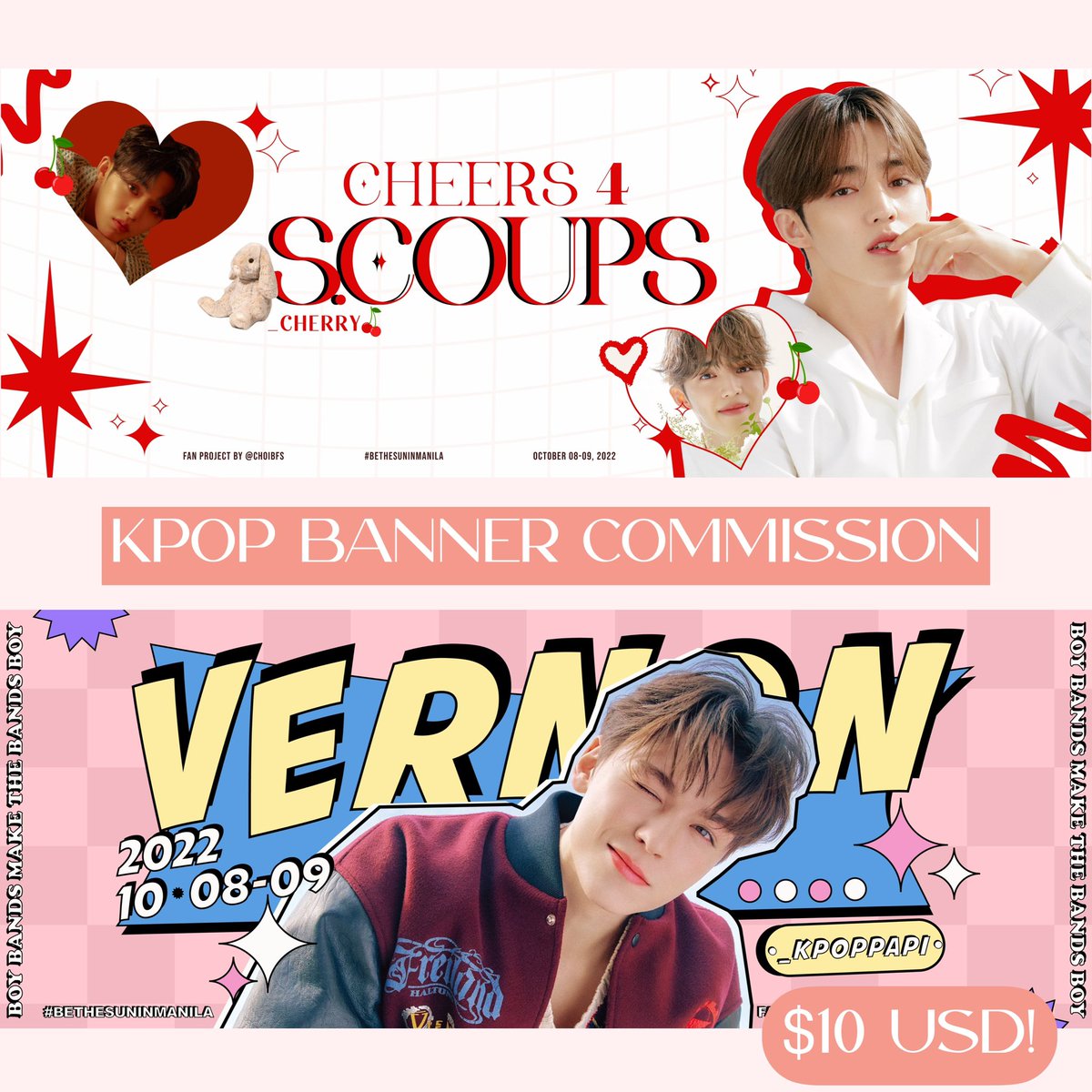 jaekgos's tweet photo. ✶ KPOP BANNERS COMMISSIONS: OPEN! ✶ 

￫ open to ANY GROUPS
￫ $10 (in usd) / $ 14 (in cad) 
￫ with 2 revisions!
￫ 3rd revision + $3 usd!
￫ 7 working days
￫ ARTWORK ONLY! you will print them by yourself!

send me a dm for inquiries! ♡ 

please help share! 
# usa canada https://t.co/Y8E8j9fYhV