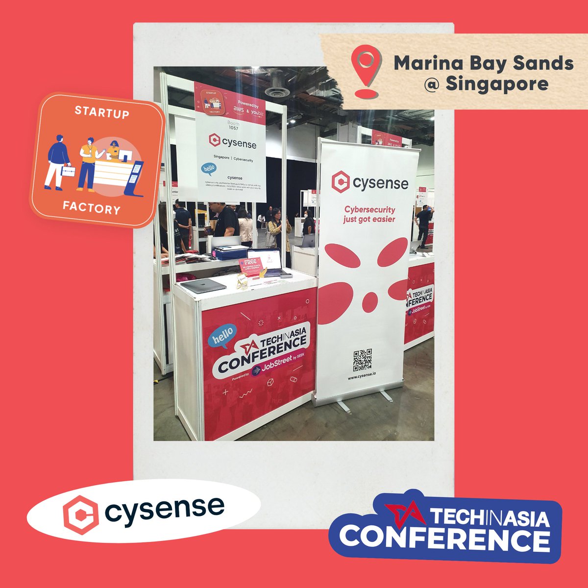 CommonCysense's tweet photo. How's our booth looking? 😎
Come say hi to us at the #TIAConference by @techinasia, happening at Marina Bay Sands in Singapore!

🗓 21st - 22nd Sept
https://t.co/ZzGALApgdY

#Startups #cybersecurity https://t.co/WwJh7zeHlH