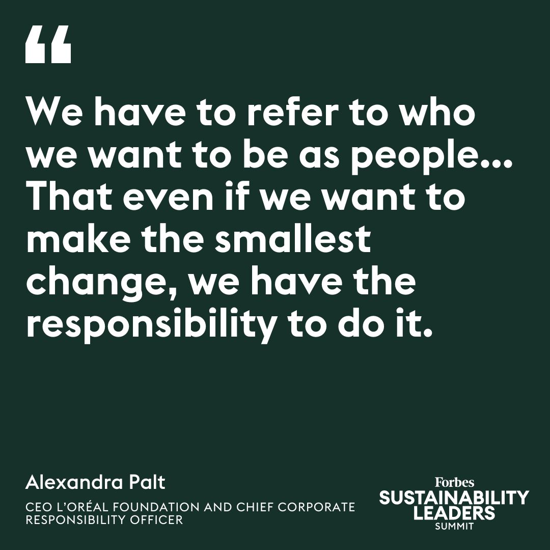 L'Oréal's Alexandra Palt says optimism is key when talking about the future of sustainability. #ForbesSustainability