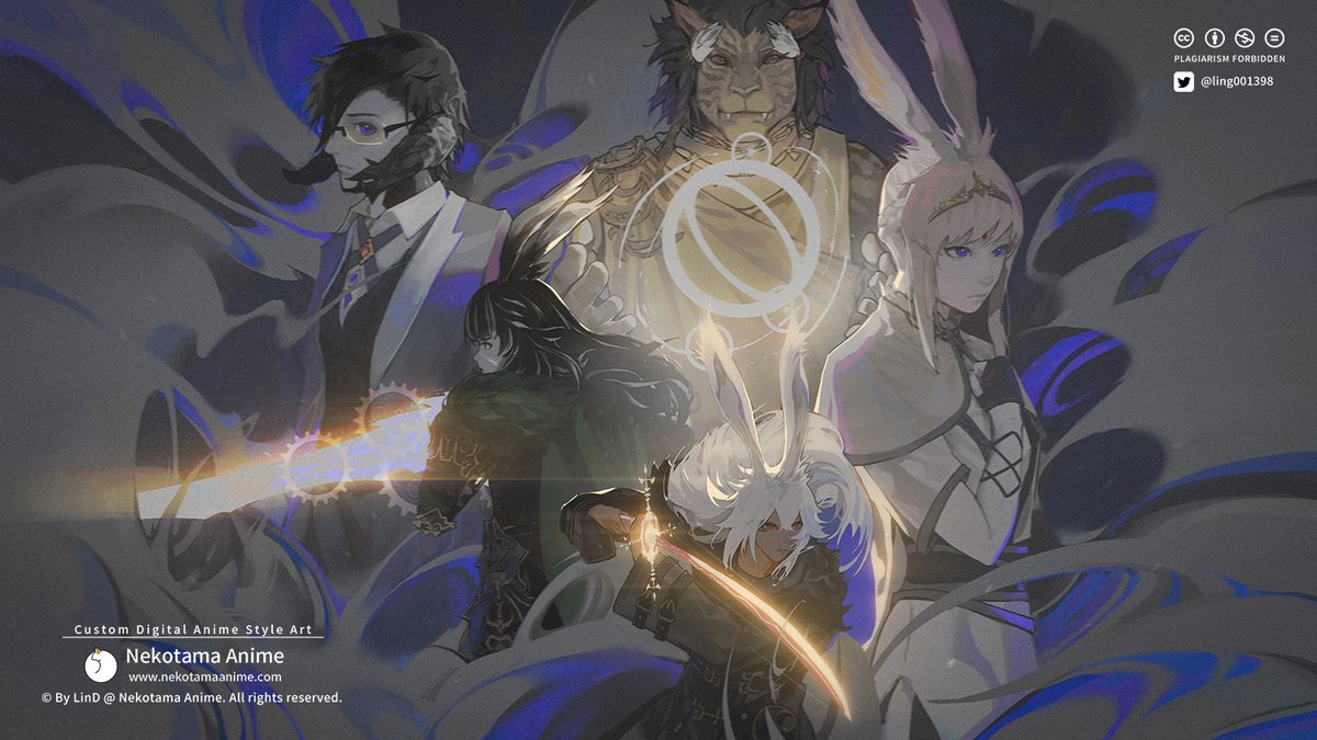 ling001398's tweet photo. A group of friends
#FFXIV #FinalFantasyXIV #aura #hyur #Hrothgar
#commissionsopen #commissionart https://t.co/KoXy36fgf3