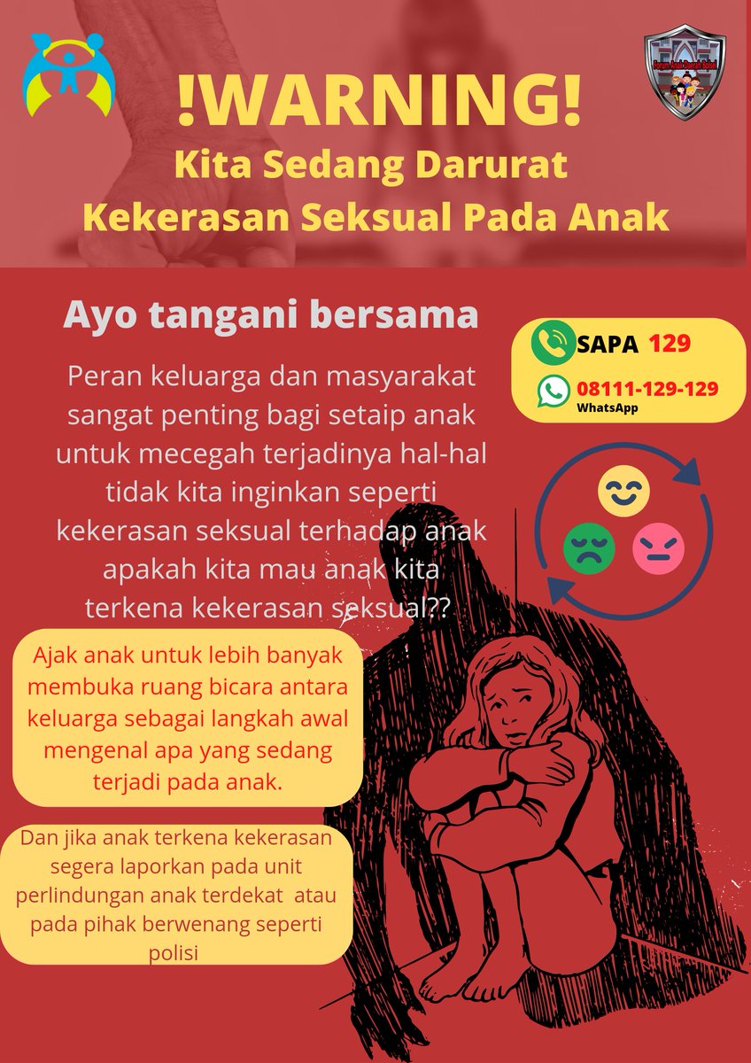 FAD_Bolsel's tweet photo. Forum Anak Daerah Bolaang Mongondow Selatan
Ayah Bunda Kaka adik, ayo tanggulangi bersama kekerasan seksual pada anak yang kini sudah mulai kerap bermunculan dimana-mana kasusnya, Anak Terlindungi Indonesia Maju
#lindungianak
#stopkekerasanseksual https://t.co/8bw6zSDWE3