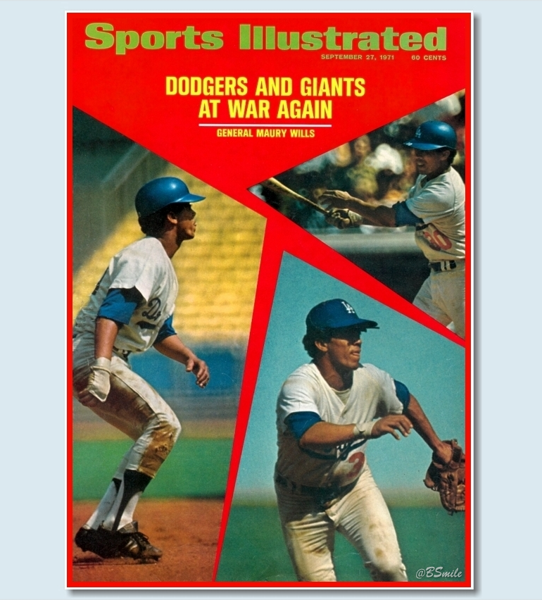 BSmile's tweet photo. "Dodgers and Giants At War Again - General Maury Wills" (Sports Illustrated - September 1971) #MLB #Dodgers #Baseball #RIPMaury https://t.co/RauKi92hhl