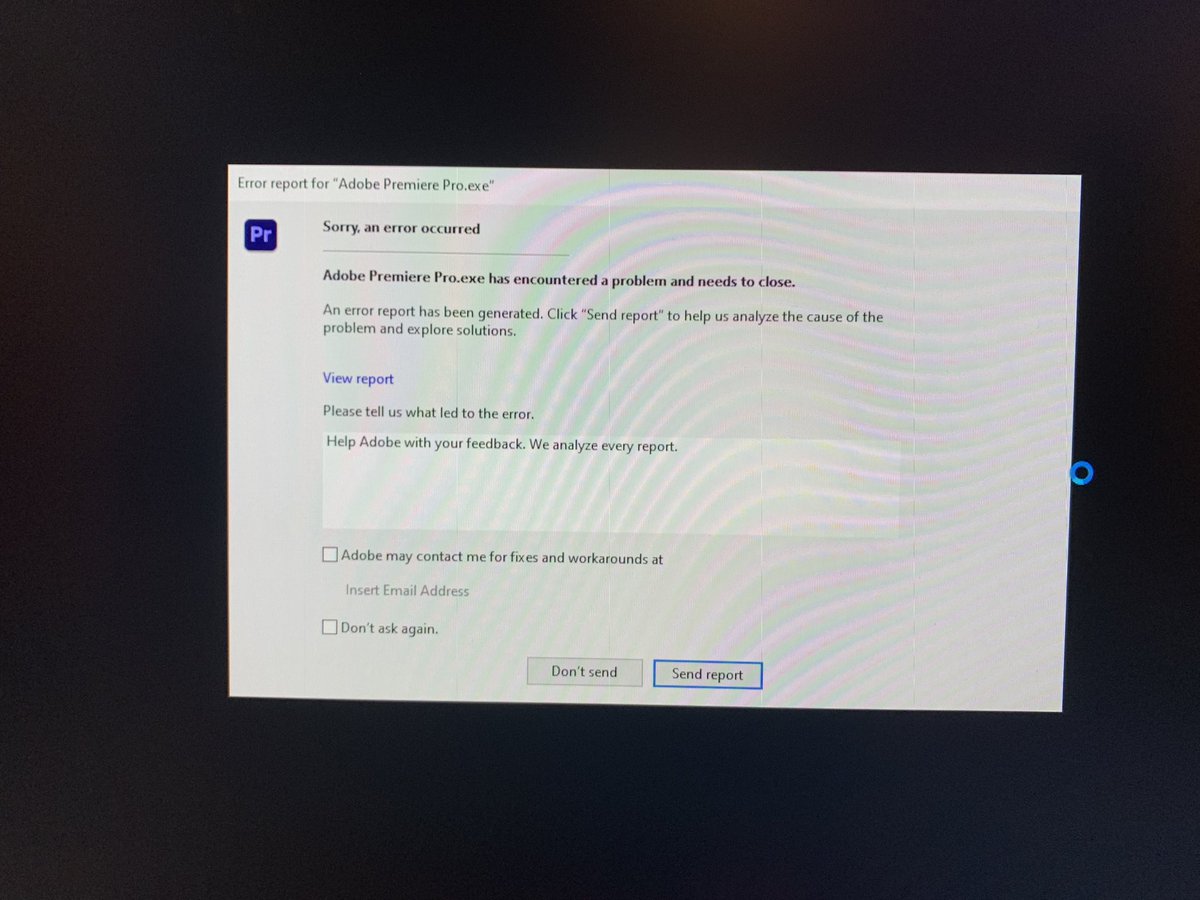 RedCurtainEnt's tweet image. I love it when Adobe randomly closes your project without saving and asks for feedback 😤😤😤