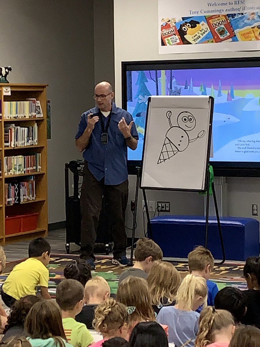 HaydenRESfirst's tweet photo. What a treat to have author and illustrator @troycummings today. He inspired our creativity! @rockenbaughES @Carrollisd #InspireExcellence https://t.co/XnlGGORLpk