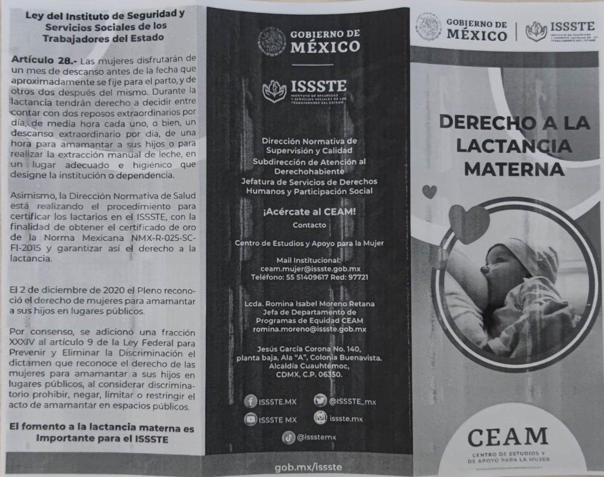 DenunciasIssste's tweet photo. @Liliana79660758 @vecinotlahuac6 @Vaporissste @drpedrozenteno @RamiroLopezE @MxPropia @CONAPRED @ASF_Mexico Es increíble , se tienen éste tipo de tripticos supuestamente cumpliendo con la ley pero la realidad es otra, trabajadoras #issstetlahuac con 30 días de incapacidad por maternidad,  argumentando contratos eventuales @drpedrozenteno  @RamiroLopezE @lopezobrador_ @NormaLilianaDra https://t.co/z7nzmKCQU1