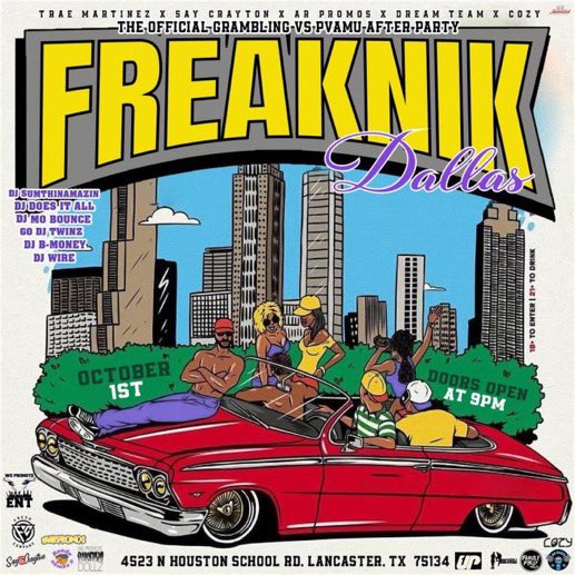 kevieekev's tweet photo. Next Saturday (Oct. 1st) ⭐️

We In Dallas, Tx… Bringing The Freak Straight To You 🥴

#PvVsGrambling 🏟
#StateFairClassic 🎡🎢
#FreakNikDallas 🐆🐅

Early Arrival Highly Recommended !!

#WePromoteENT 🚁🔥 https://t.co/w91j7K08OF