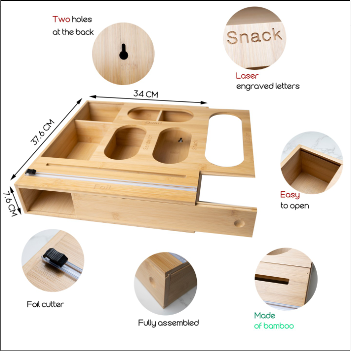 Prvima1's tweet photo. This bamboo Ziplock &amp; Foil organizer is designed to maximize your kitchen space . The ideal solution to declutter bags
Why Choose Our 5 IN1 Bamboo Storage Box Organizer.
It comes Fully assembled
Two holes at the back
Laser engraved letters
Made of bamboo
Easy to Fill the Baggies https://t.co/iozRwIyhzm