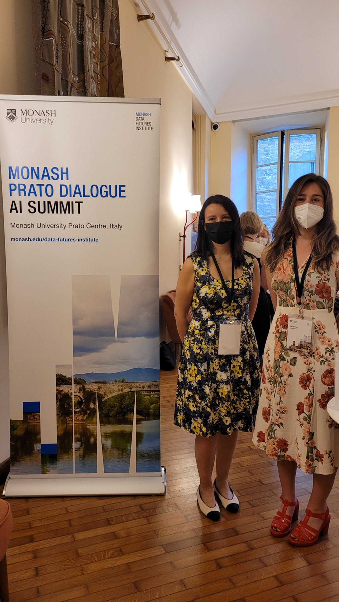 monashAI_inst's tweet photo. If you are joining us for #MonashPratoDialogue, don't forget to say hi👋 to our amazing team of @DrClaudiaDC and Ruby O'Connor, as they take care of all the background work to ensure you have a wonderful experience with us🎉 https://t.co/uMA4h9hFPv