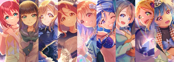 2022年の誕生日イラスト、Aqoursちゃんコンプリート!#lovelive #Aqours 