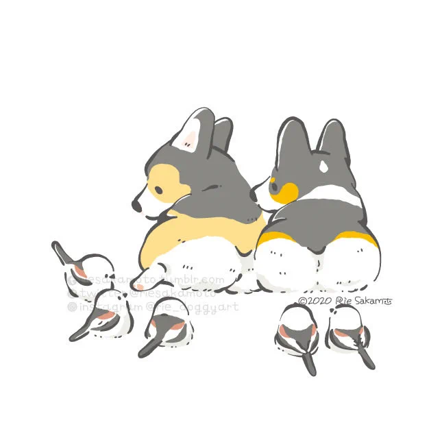 コーギーと野鳥描いてます#Twitter文化祭2022#秋の創作クラスタフォロー祭り 