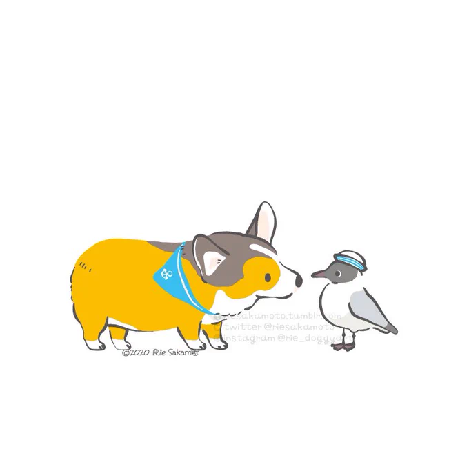 コーギーと野鳥描いてます#Twitter文化祭2022#秋の創作クラスタフォロー祭り 
