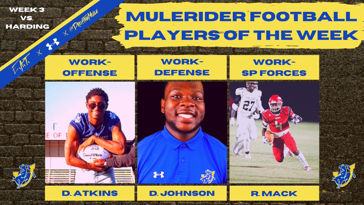 Congrats to our Week 3 Work Team Players Of The Week @DavidAt42724270 @_iamdjayy12 (back-to back-to back) & Magnolia’s own @_4thlete !! #ArkLaTexU 🤙🏇#IronSharpensIron