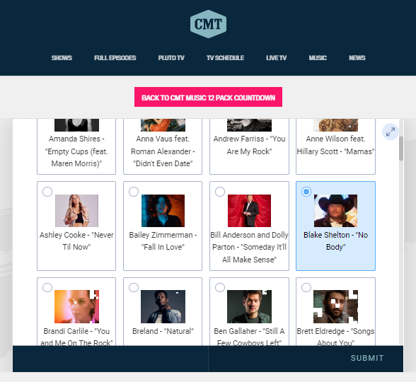 MingTatong's tweet photo. Please keep voting (unlimitedly) for Blake Shelton's #NoBody. @CMT #CMT12PackCountdown @blakeshelton #BlakShelton
Pls click here to vote 🙏: https://t.co/528ui0rVt3 https://t.co/Hqulmv1PVE